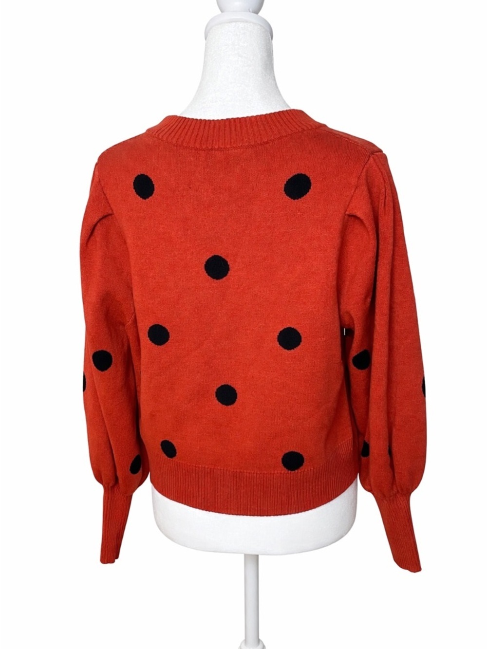 Workshop Republic Women’s Rust Polka Dot Crewneck Sweater - Picture 3 of 3